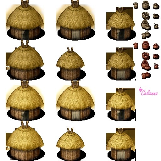 Celianna's Parallax Tiles "Huts"