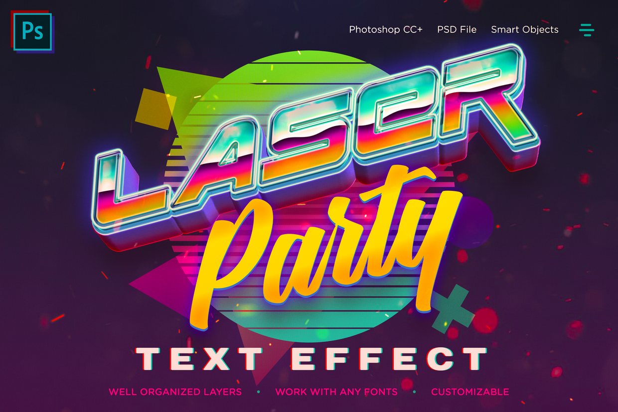 Synthwave Retro Vibrant 3D Text Effects