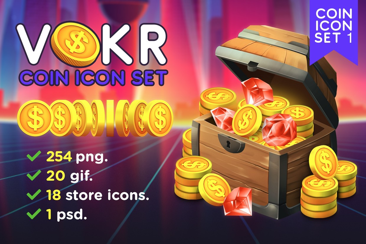 Vokr - Game IAP Coin Icon Set 1