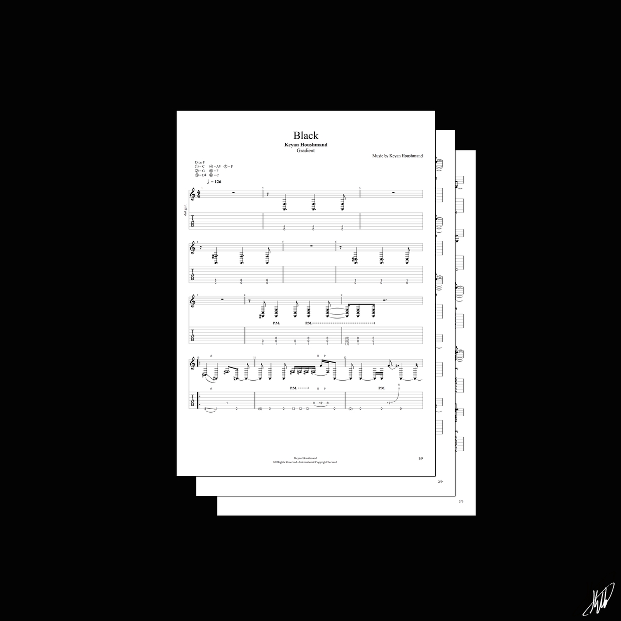 Black Guitar TAB KEYAN