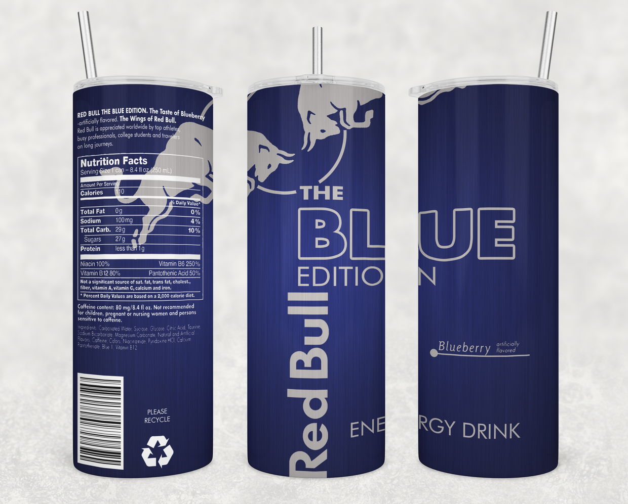 oz Skinny Tumbler Red Bull Blue Edition Blueberry Mattypcreation
