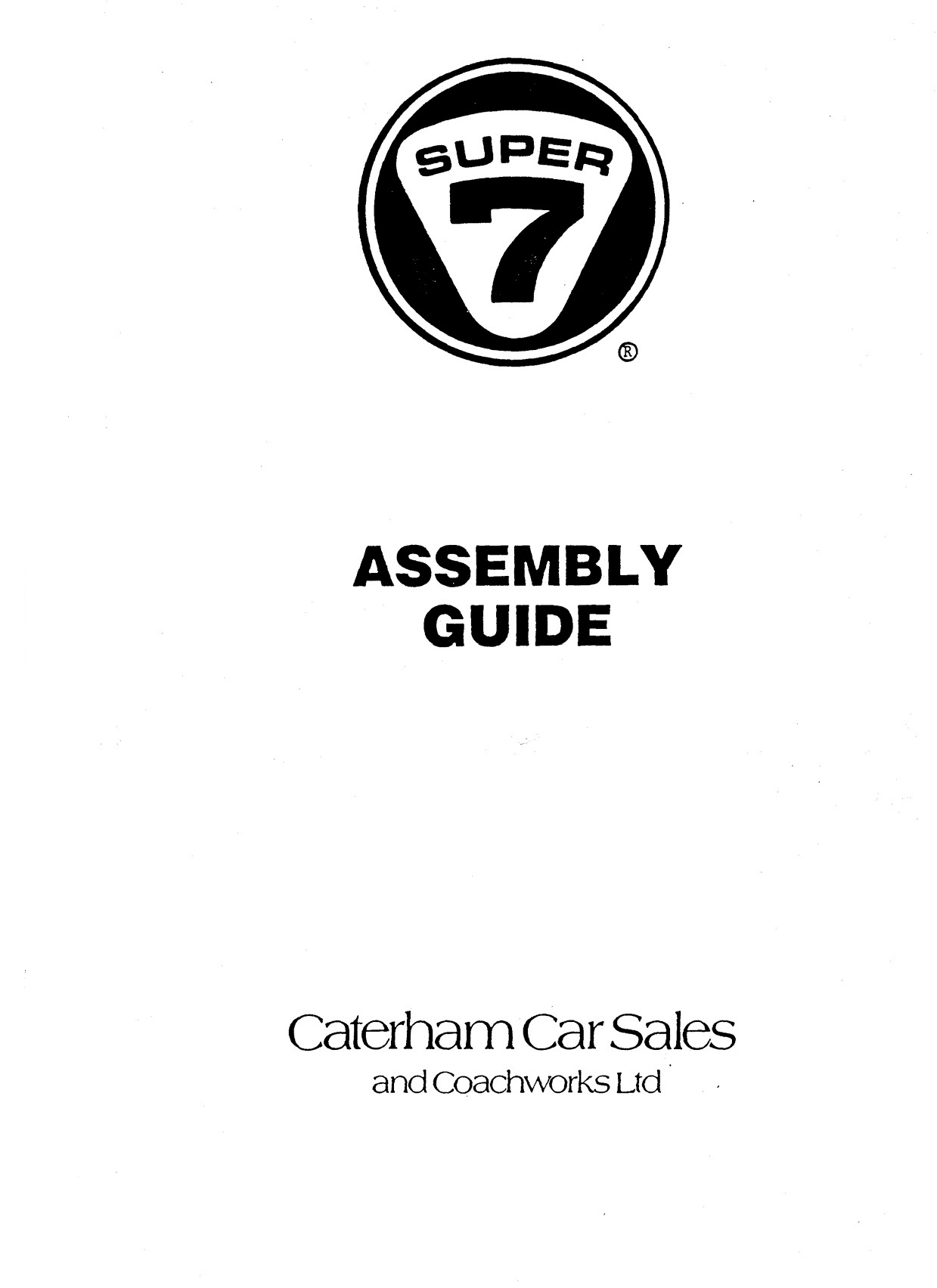 Assembly Guide Caterham Seven 1992 English CarDoXX