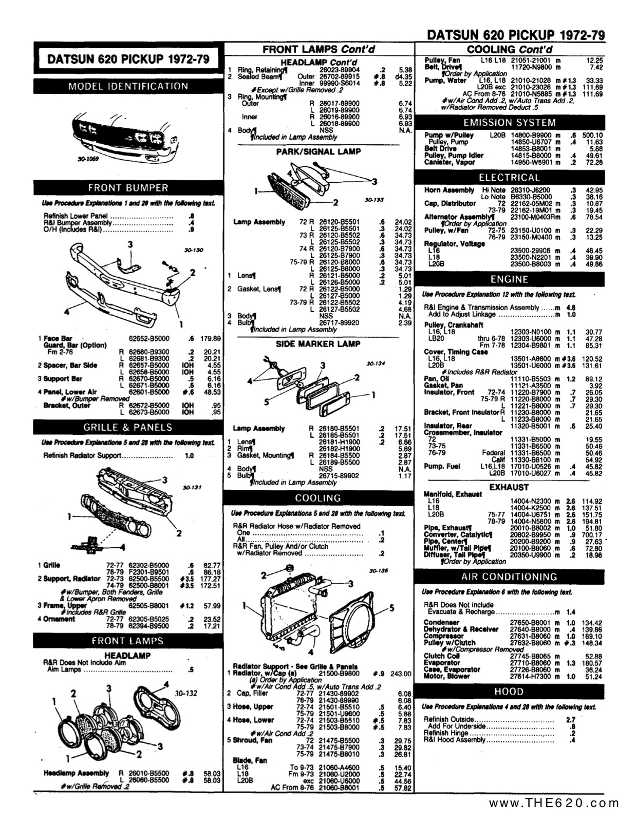 Parts Catalogue Datsun Truck 620 English CarDoXX