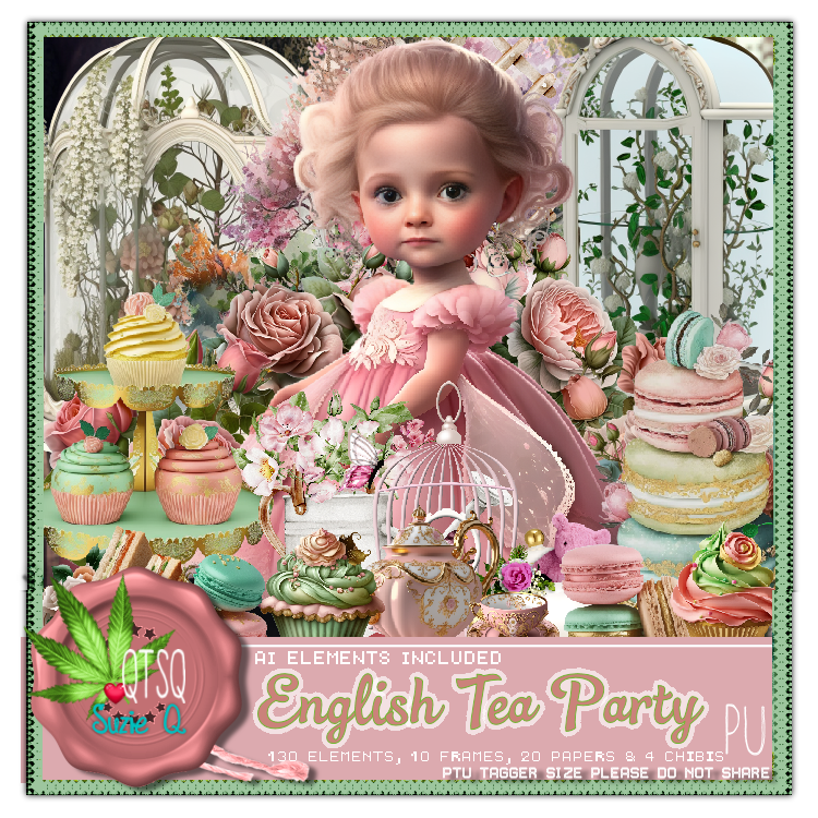 QTSQ English Tea Party Paper Dolls Scrap Store