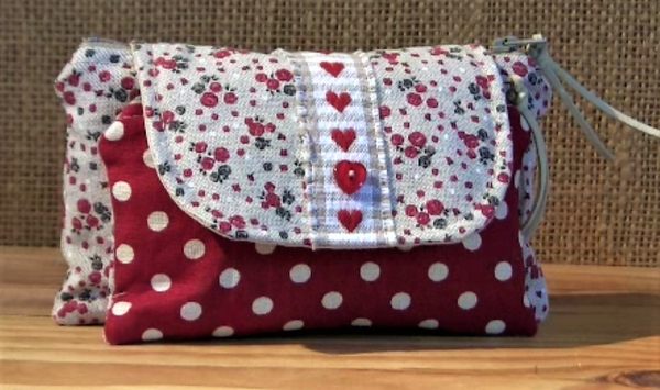 Fiche et gabarits portefeuille trousse maquillage 2poches et rabat