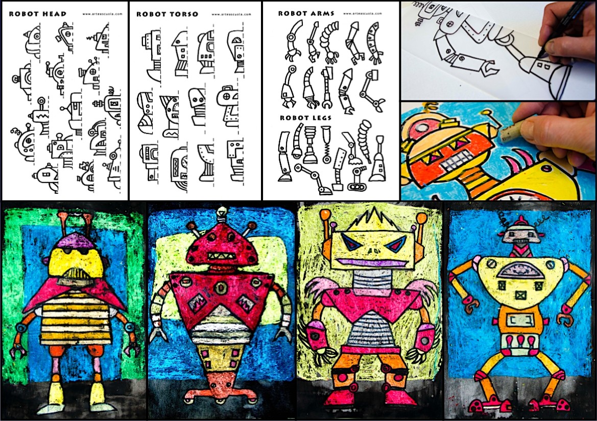 symmetrical robot 3 worksheets miriam paternoster