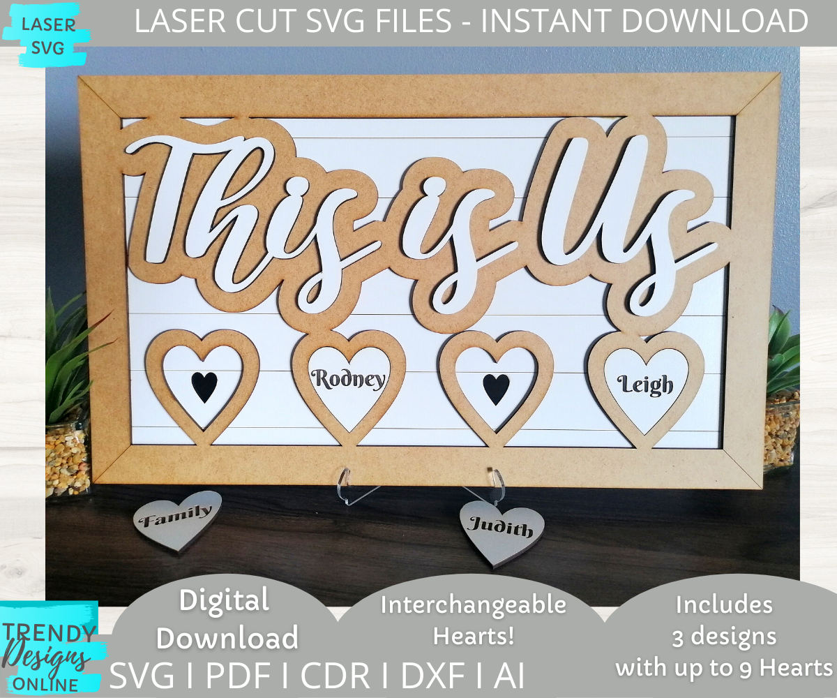 This is Us frame svg, Interchangeable svg, Hearts Inte Trendy Designs