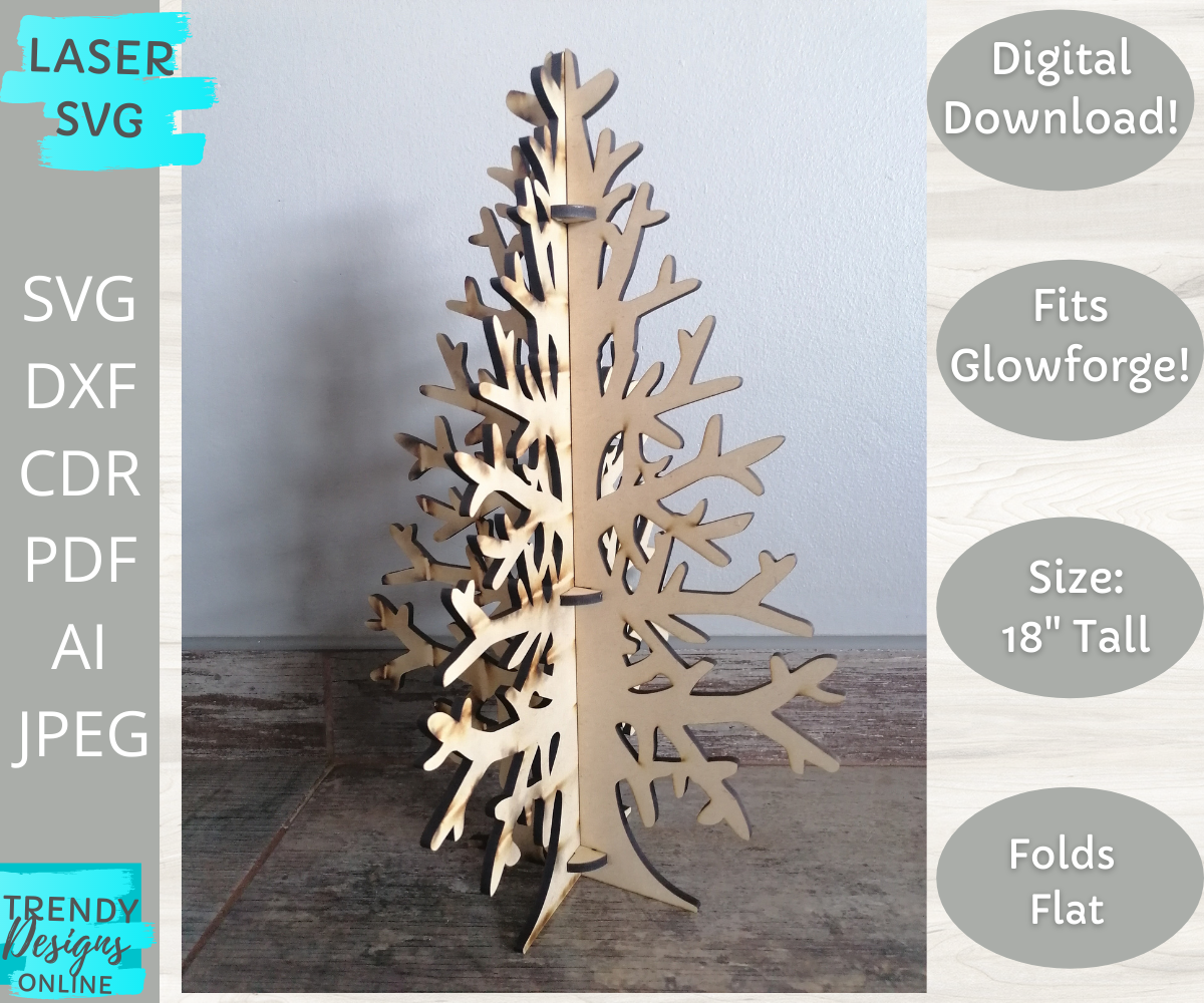 Christmas Tree svg, Tree Display Laser svg, Laser cut - Trendy Designs
