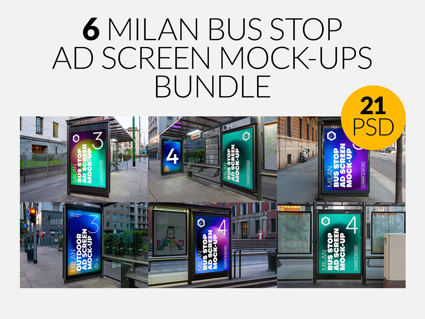 Bus Stop Ad Mock-Ups - Graphic Shelter
