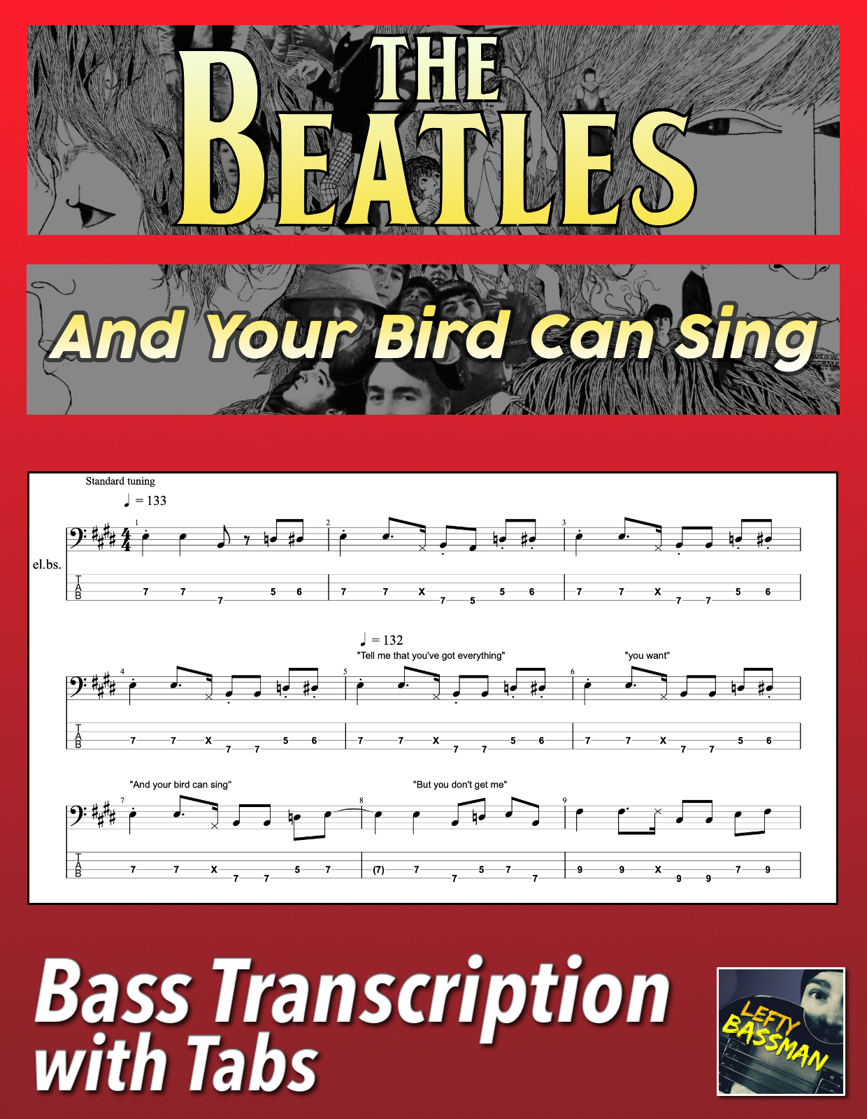The Beatles And Your Bird Can Sing /// Bass transcri Lefty Bassman