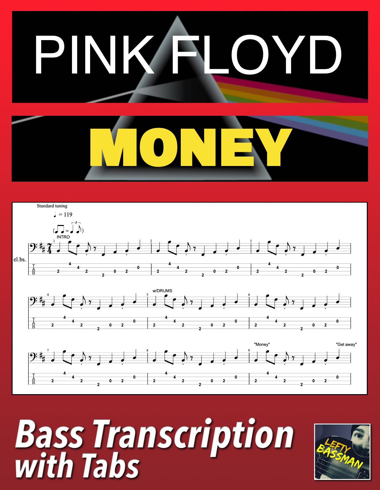 Pink Floyd Money /// Bass transcription with tabs & Lefty Bassman
