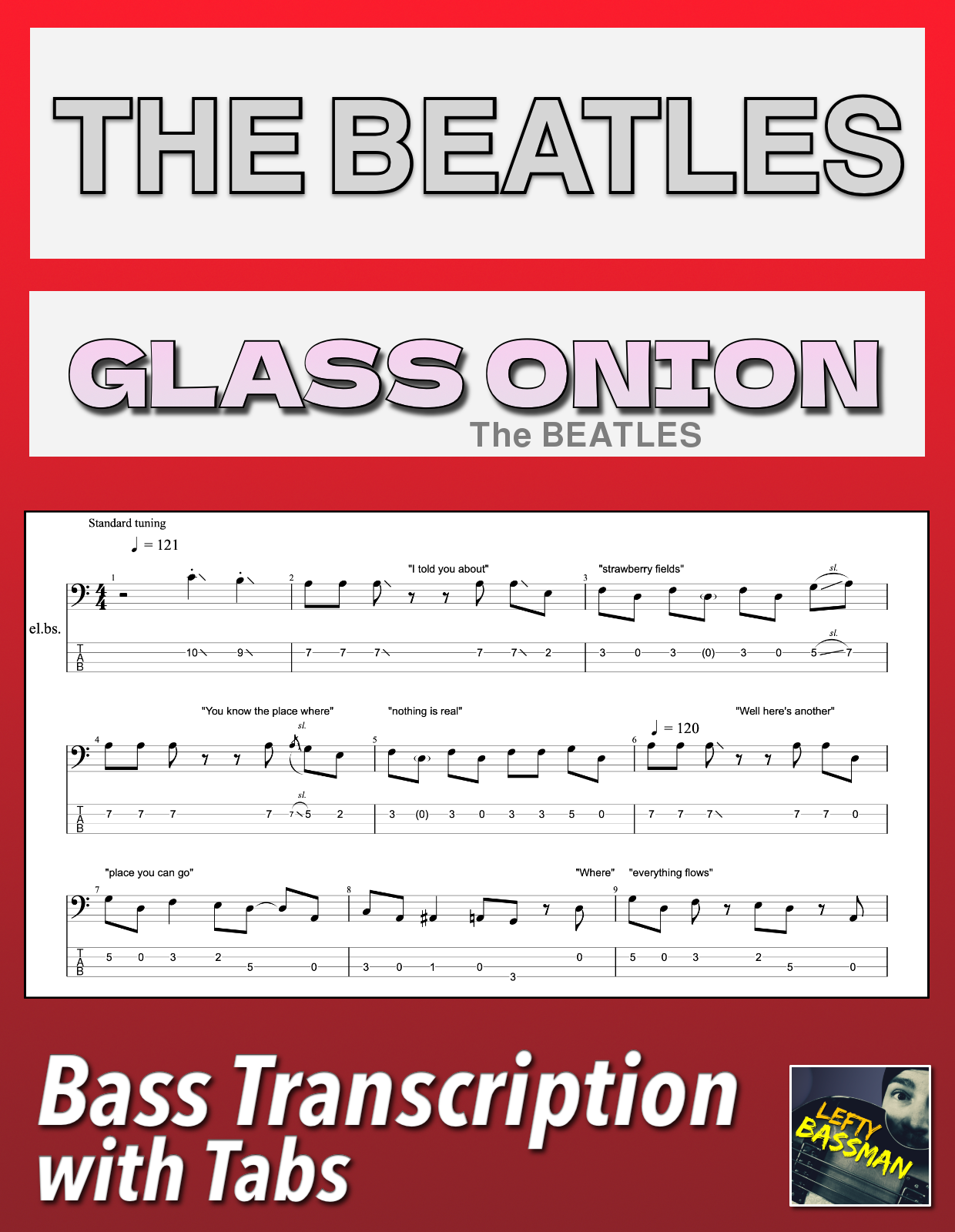 The Beatles Glass Onion /// Bass transcription with Lefty Bassman