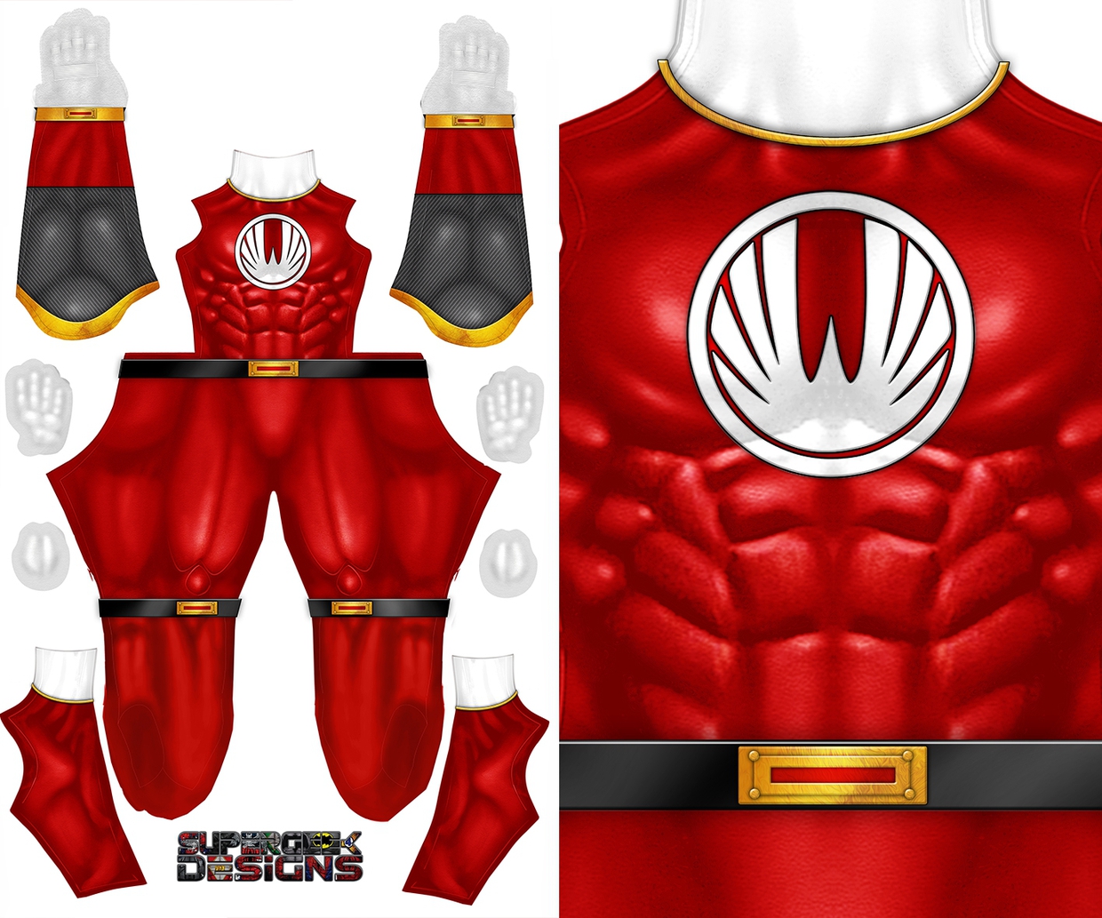 RED NINJA STORM POWER RANGER pattern file SUPERGEEK DESIGNS