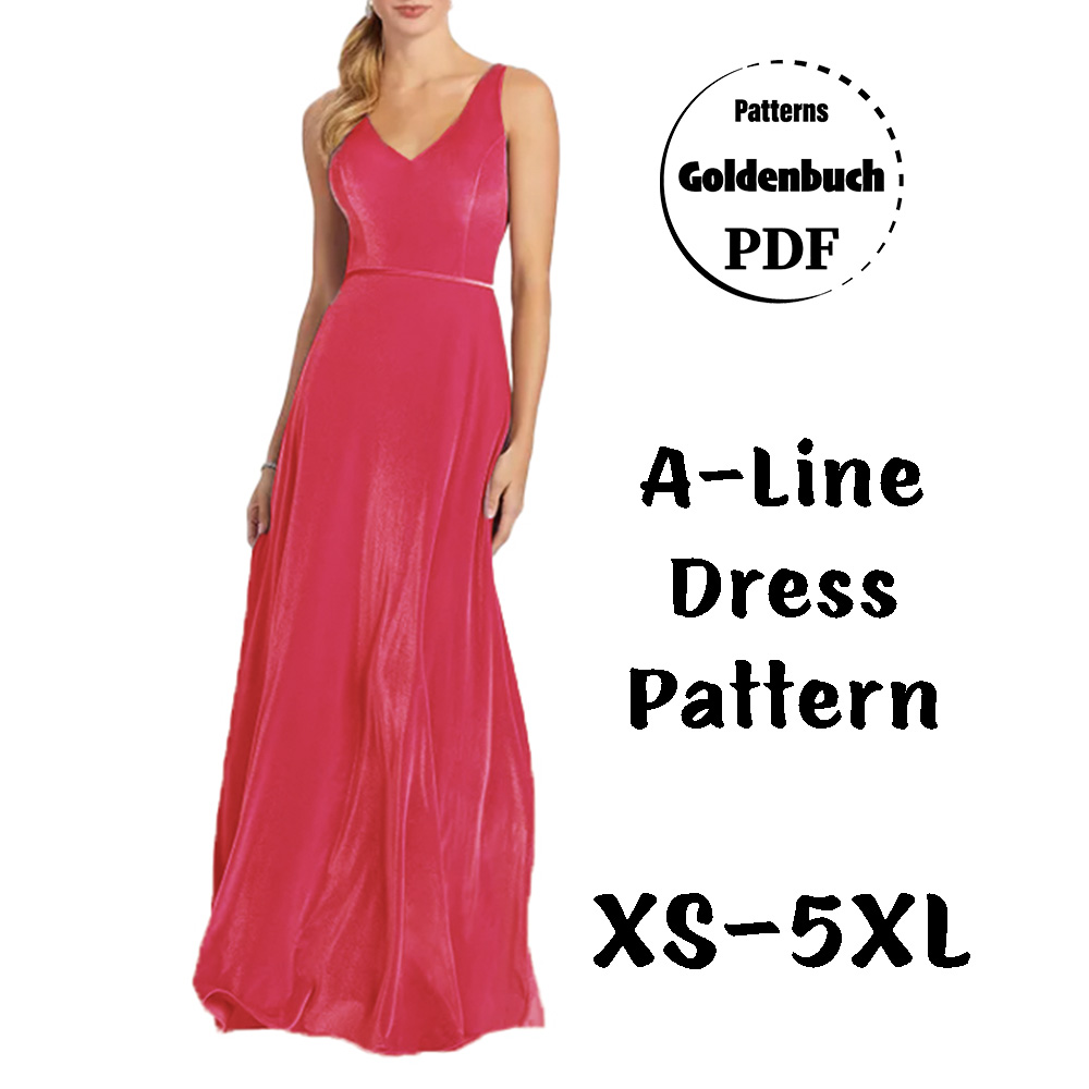 Cowl Neck Dress PDF Sewing Pattern ALine Midi Dress B Goldenbuch PDF