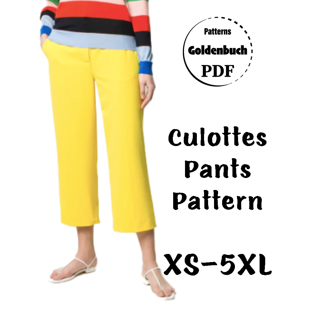 Women Culottes PDF Sewing Pattern Wide Leg Capri Pants Goldenbuch PDF
