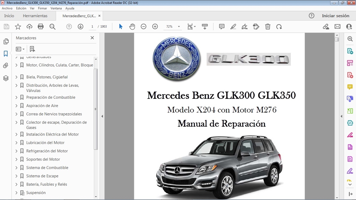 MERCEDES BENZ GLK300 GLK350 X204 M276 Manual de Tall Car.Repair.Manuals