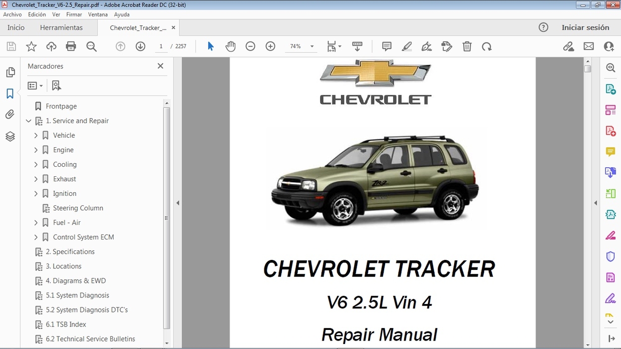 CHEVROLET TRACKER 2.5 Manual de Taller - Repair Manual - Car.Repair.Manuals