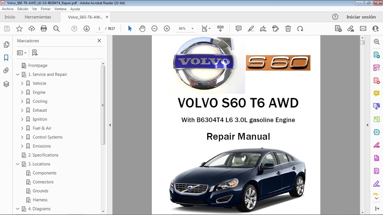 VOLVO S60 T6 AWD 3.0 B6304T4 Repair Manual Car.Repair.Manuals