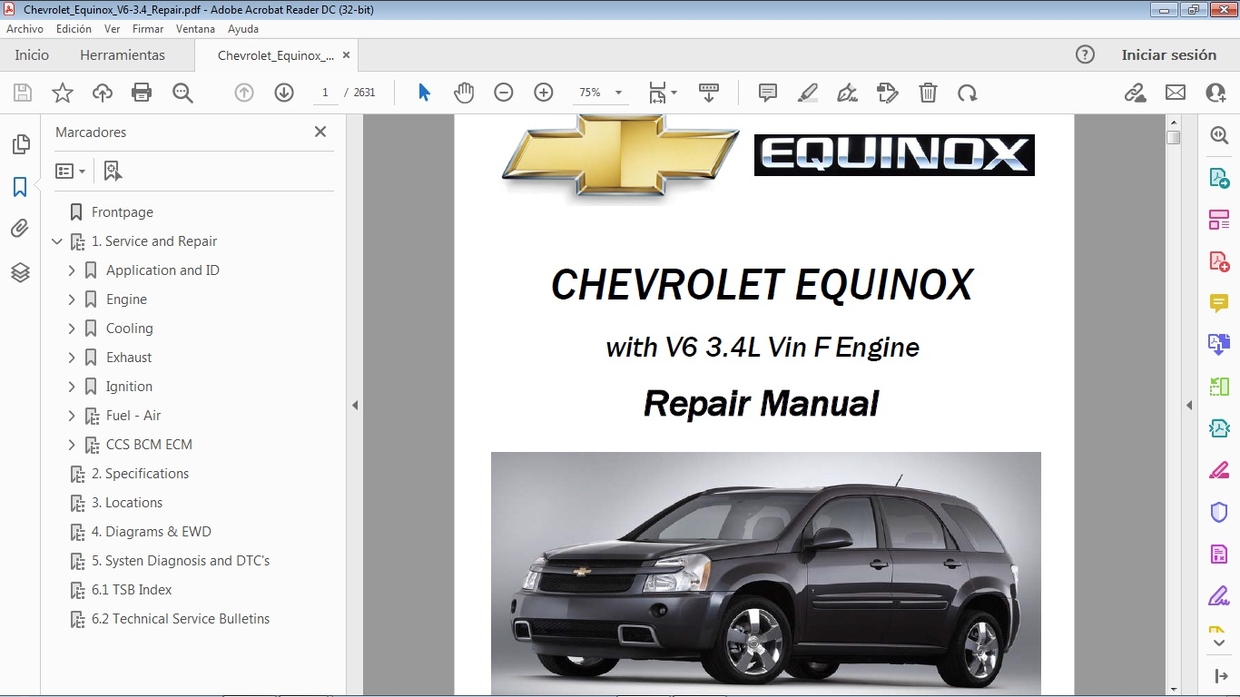 CHEVROLET EQUINOX 3.4 Manual de Taller Repa Car.Repair.Manuals