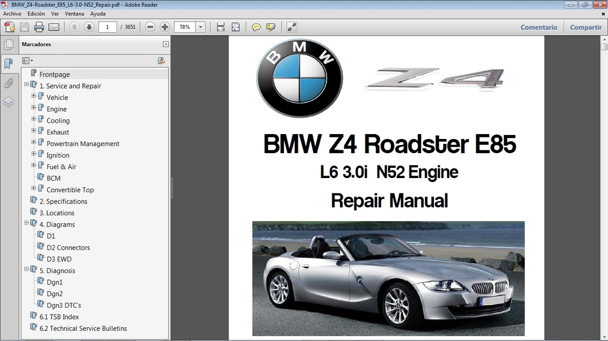 BMW Z4 E85 N52 3.0L Repair Manual Manual de Car.Repair.Manuals