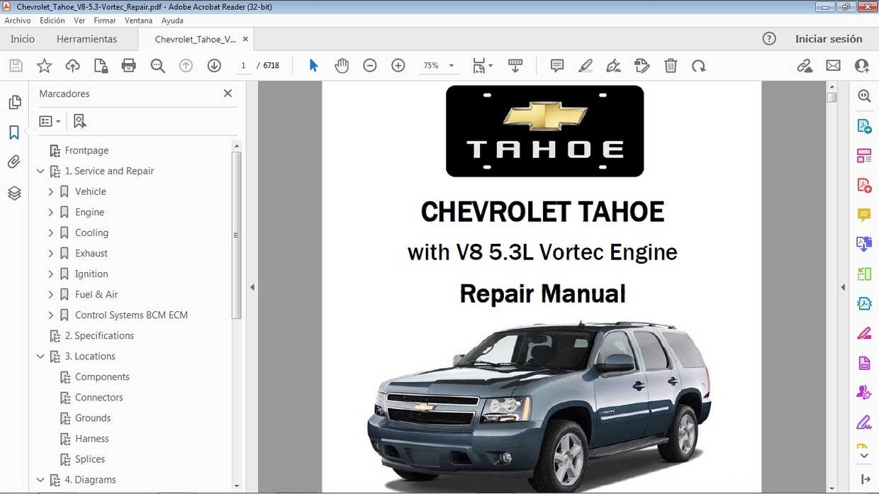 CHEVROLET TAHOE 5.3 Vortec Repair Manual de Car.Repair.Manuals