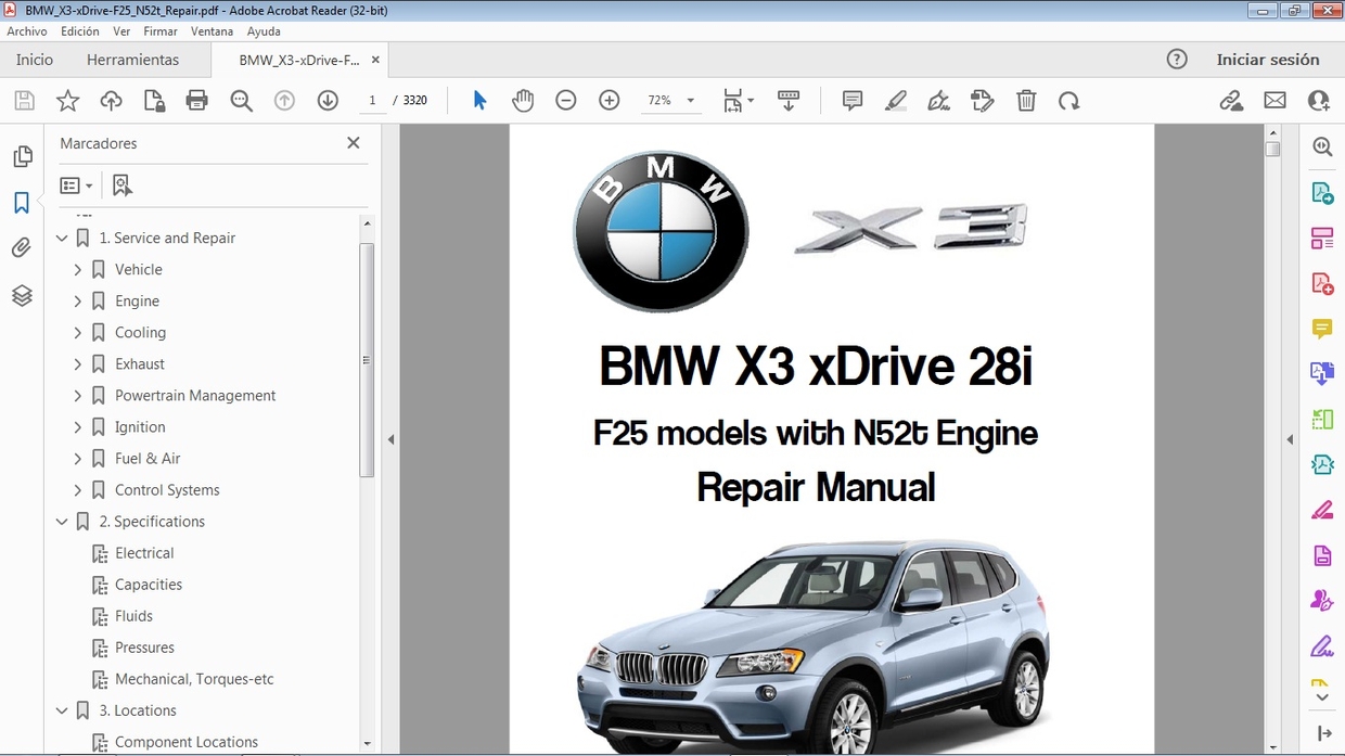 BMW X3 xDrive 28i F25 N52t Repair Manual de Car.Repair.Manuals