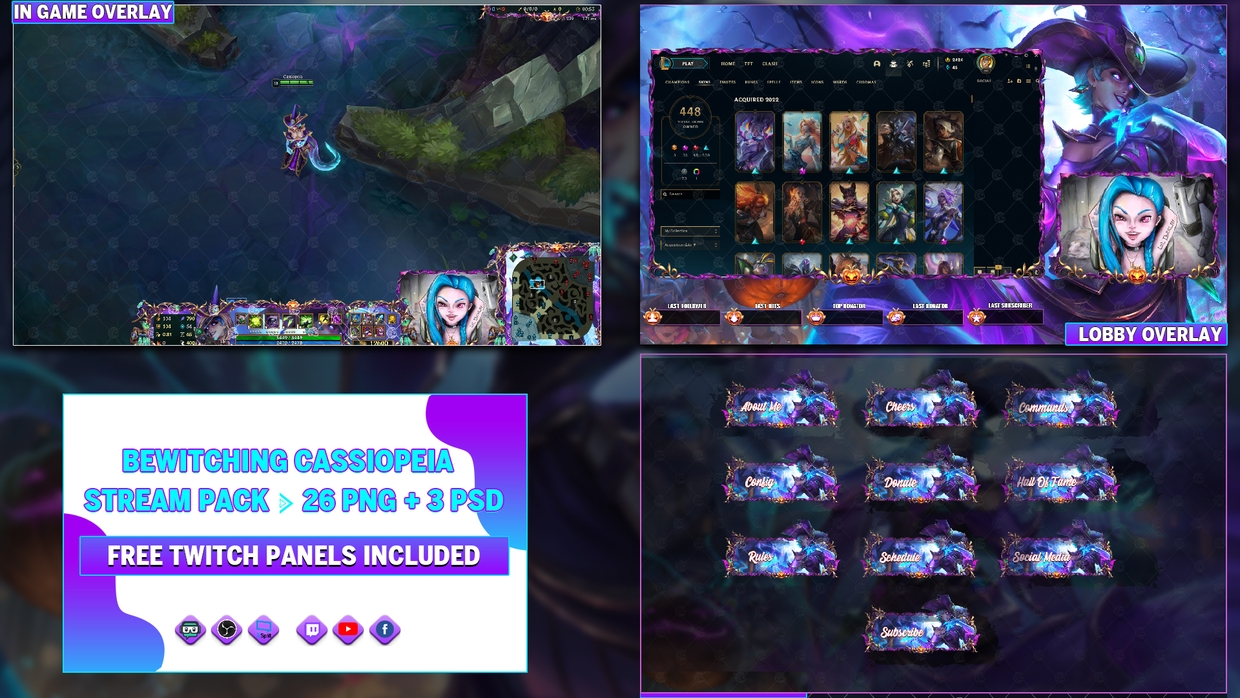 🎃 BEWITCHING CASSIOPEIA - STREAM BUNDLE [+FREE TWITCH - LoLoverlay