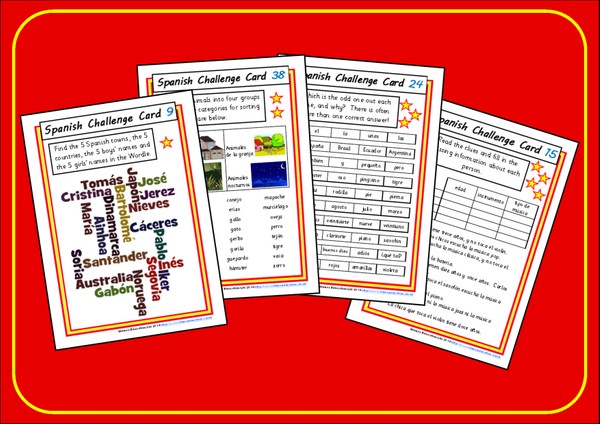 Spanish Challenge Cards