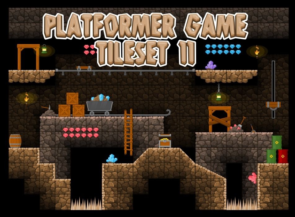 Underground Mine Game Tileset Gameart2d Com