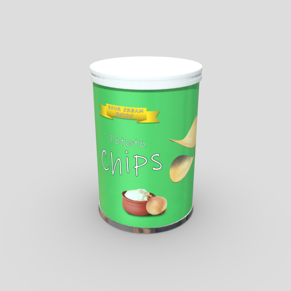 Potato Chips Tube 4 - Low Poly PBR 3d Model - Plaggy