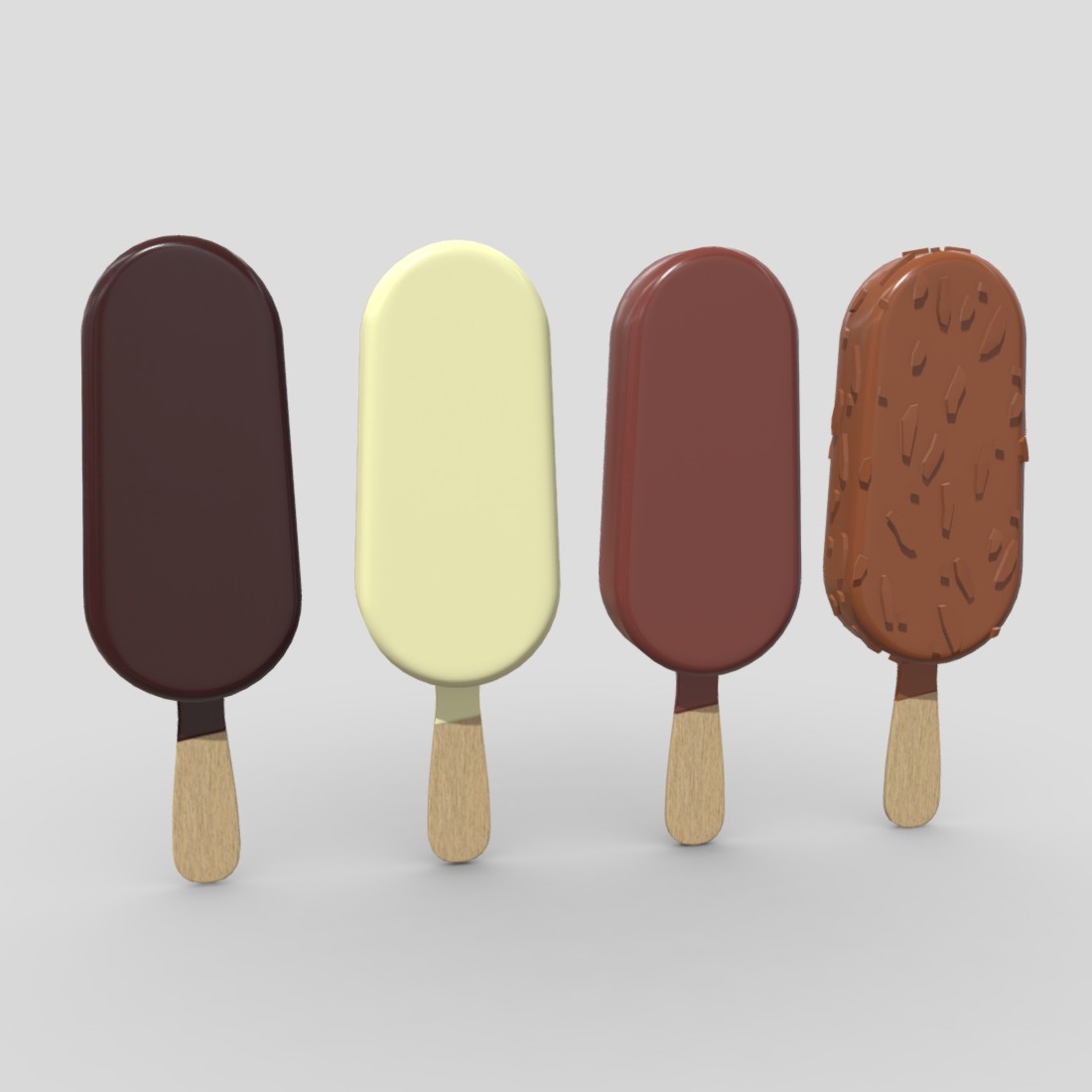 Popsicle Pack - low poly PBR 3d model - plaggy