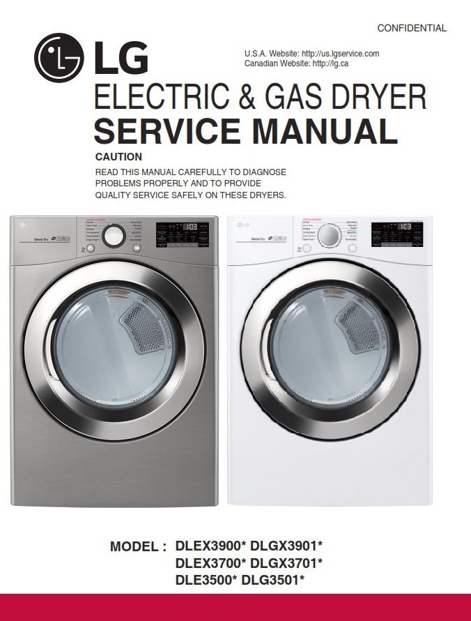 LG DLEX3700V DLEX3700W DLGX3701V DLGX3701W Dryer Servi serviceandrepair