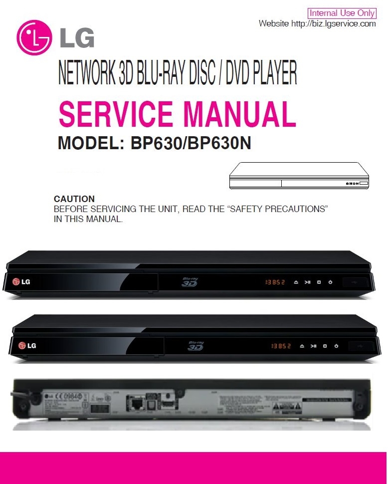 LG BP630 BP630N Blu Ray Player Service Repair Manual serviceandrepair