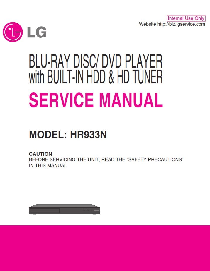 LG HR933N Blu Ray DVD HDD Player Service Repair Manual serviceandrepair