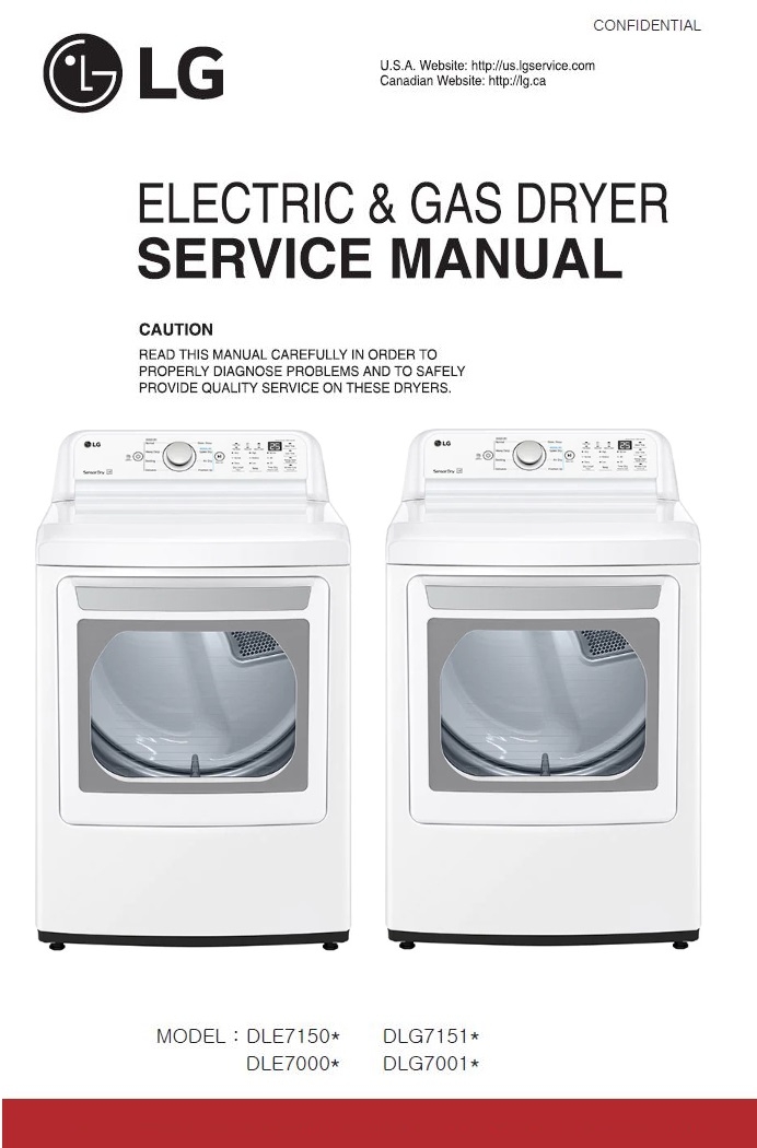 LG DLE7150W DLG7151W Dryer Service Manual serviceandrepair