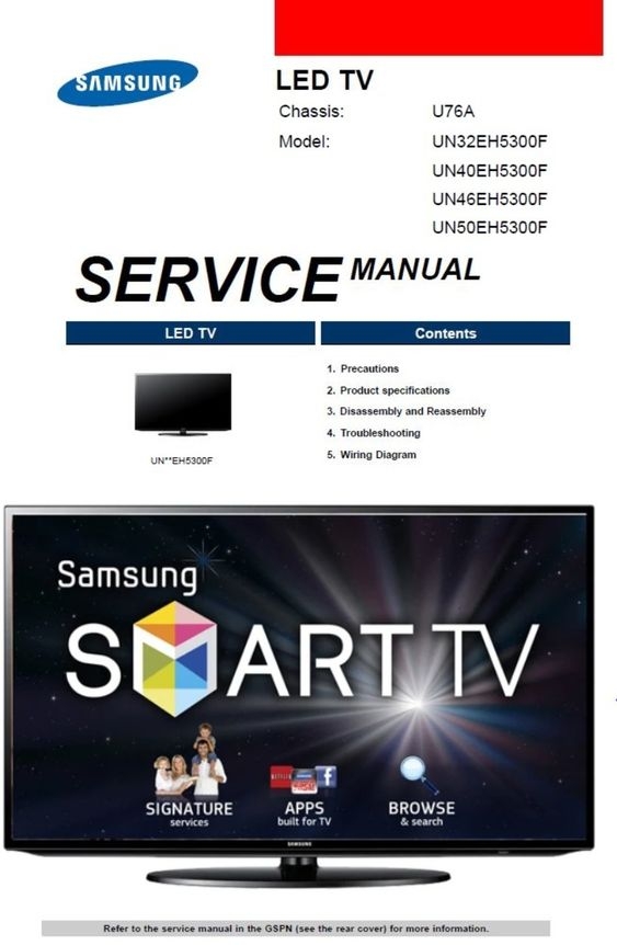 Samsung UN32EH5300F UN42EH5300F UN46EH5300F TV Servic serviceandrepair
