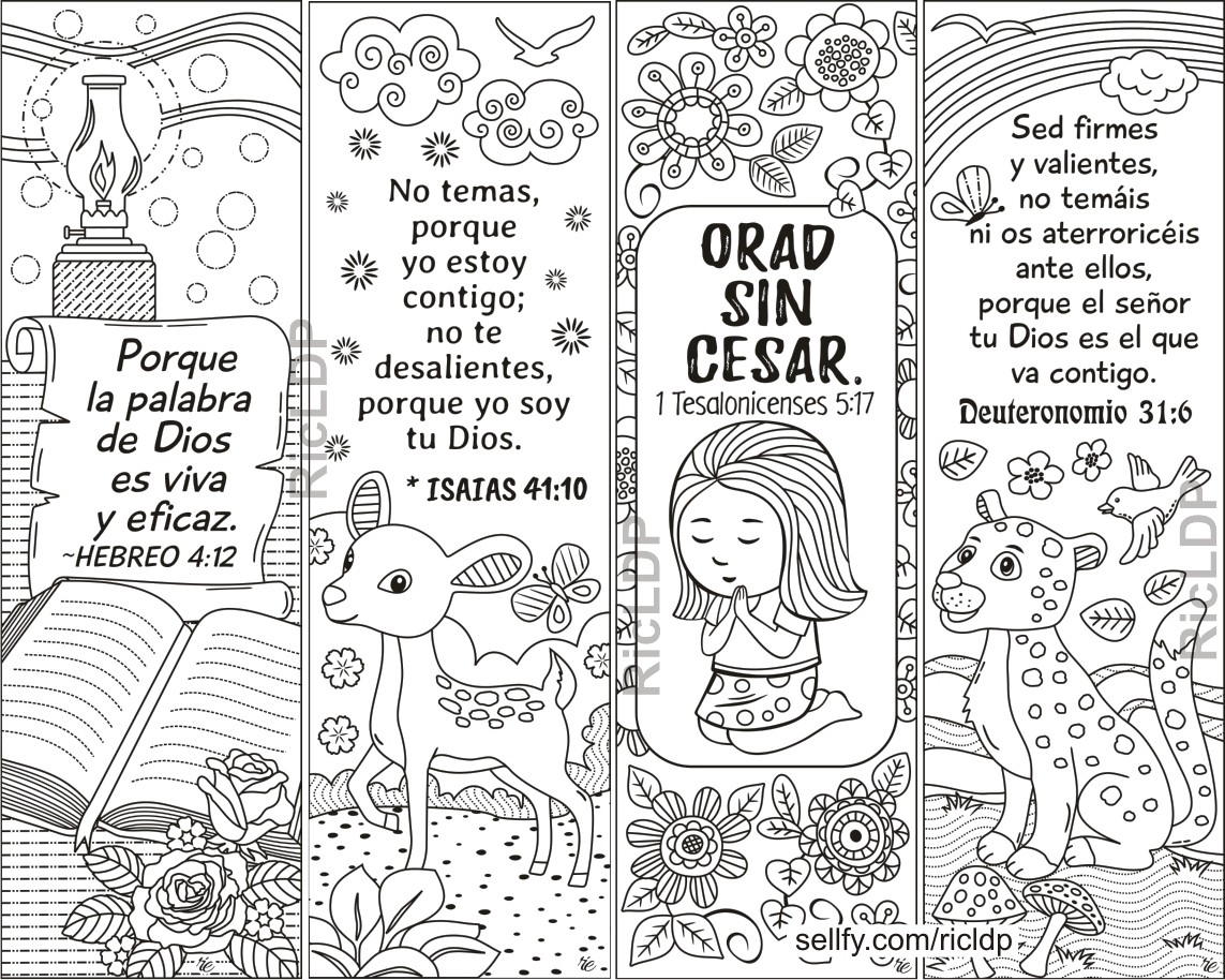 bible coloring bookmarks in spanish ricldp artworks