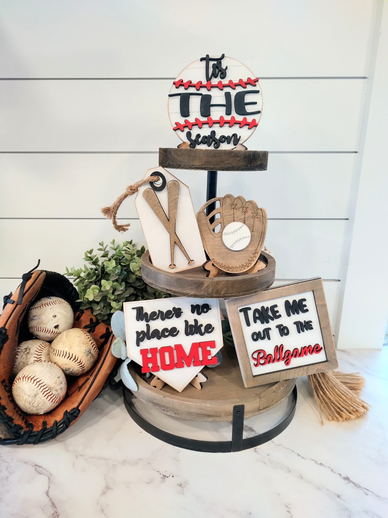 Baseball Tier Tray WHITEWALLDESIGNS