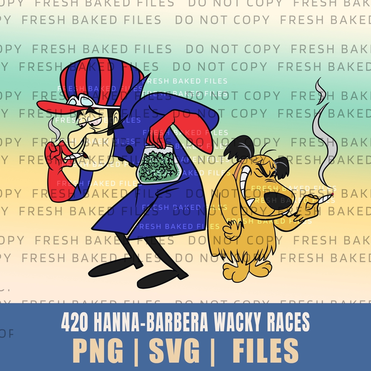 Dick Dastardly and Muttley Wacky Races Pot Smoking Ill FRESH BAKED FILES