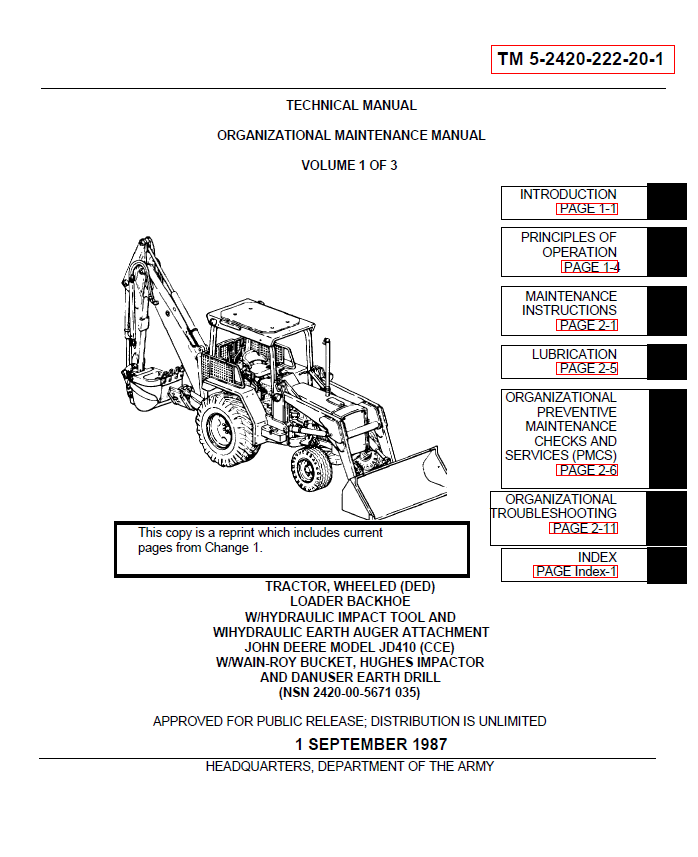John Deere JD410 Backhoe Loader Maintenance Manual_EN The Repair Manual