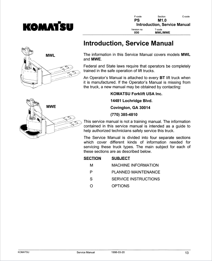 Komatsu The Repair Manual