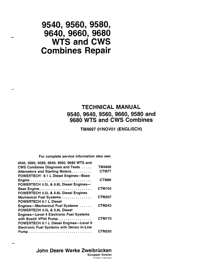 John Deere 9540 9560 9580 9640 9660 9680 WTS CWS Combi The Repair Manual john-deere-9540-9560-9580-9640-9660-9680-wts-cws-combi-the-repair-manual