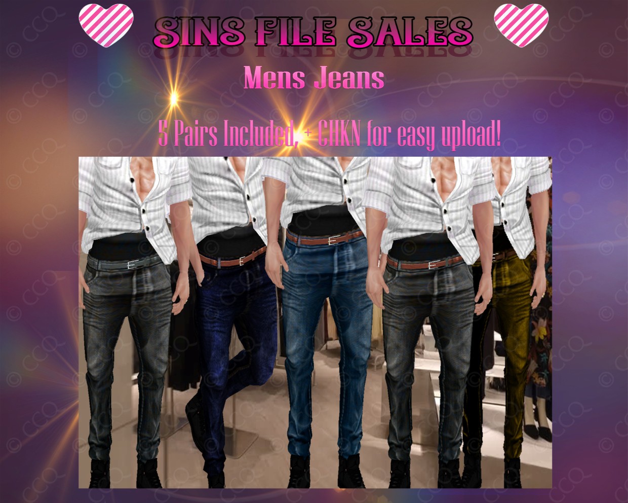 Mens Jean Bundle - IMVU Shop and File Sales