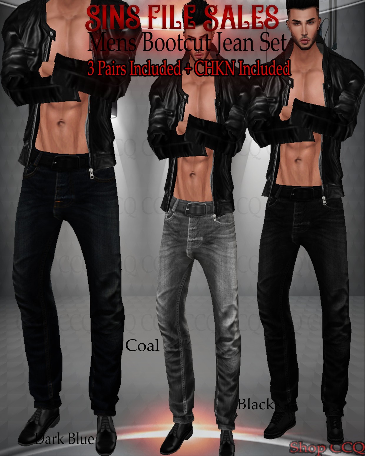 Mens Bootcut Jean Set CHKN - IMVU Shop and File Sales