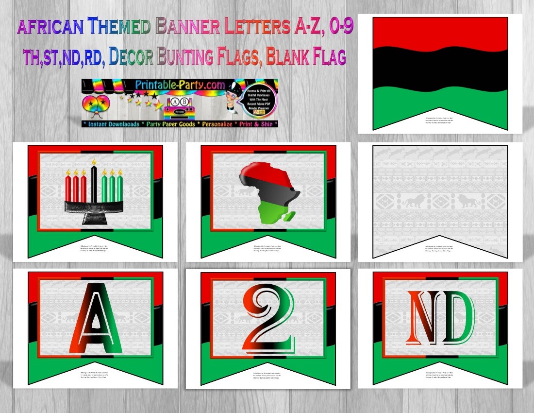 african-theme-printable-banner-letters - Printable-Party.com