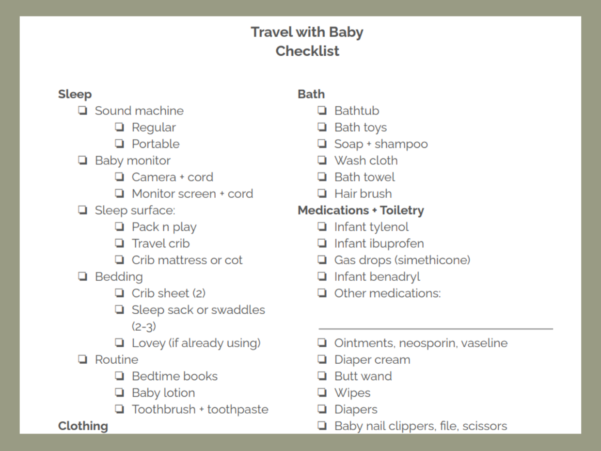 Travel with Baby Checklist! career.meets.mama