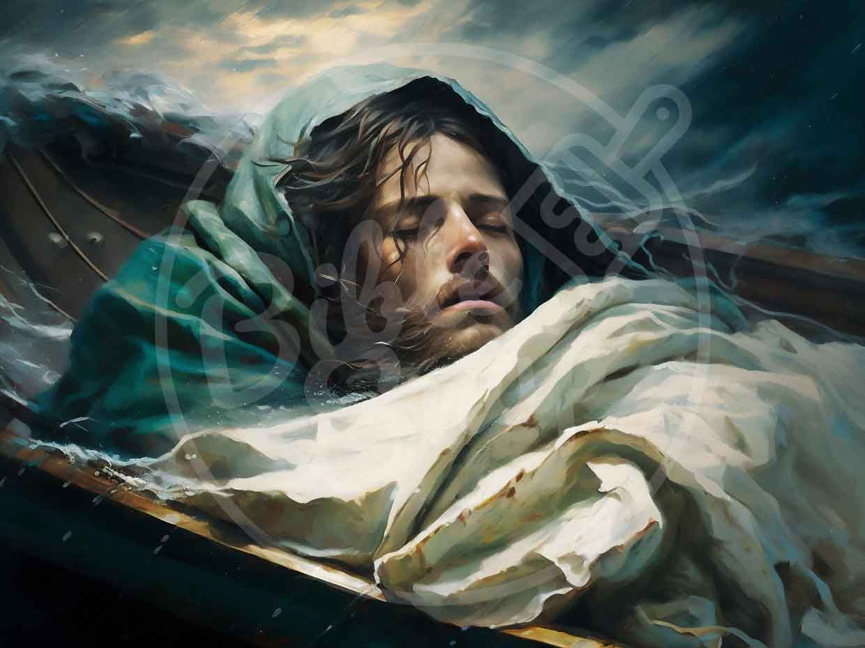 Jesus Sleeping in the Boat BibleSnap