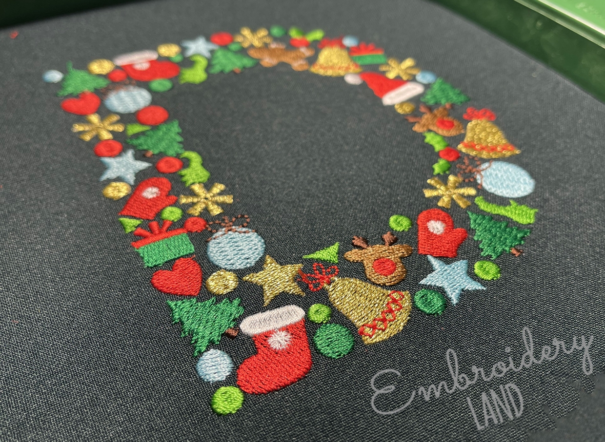 Christmas Letter D Machine Embroidery Design CHR103 EmbroideryLand