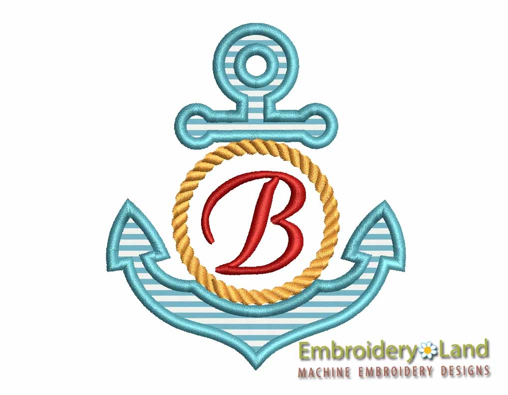 Anchor Monogram Applique DE018 EmbroideryLand