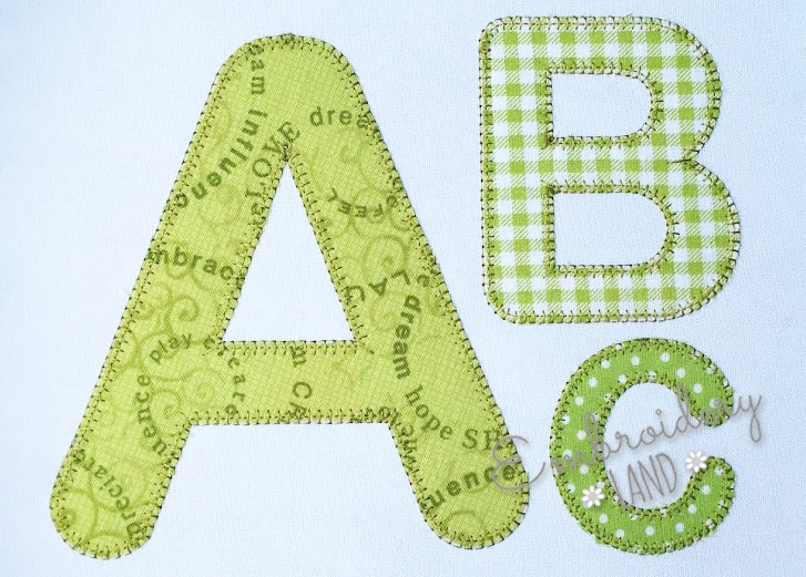 Blanket Stitch Applique Machine Embroidery Alphabet AL EmbroideryLand